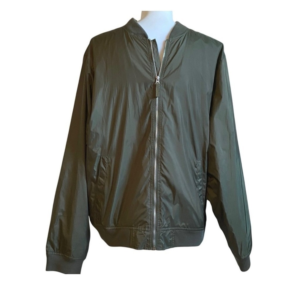 Old Navy Mens Bomber Jacket Green Full Zip Casual Outerwear Size XXL